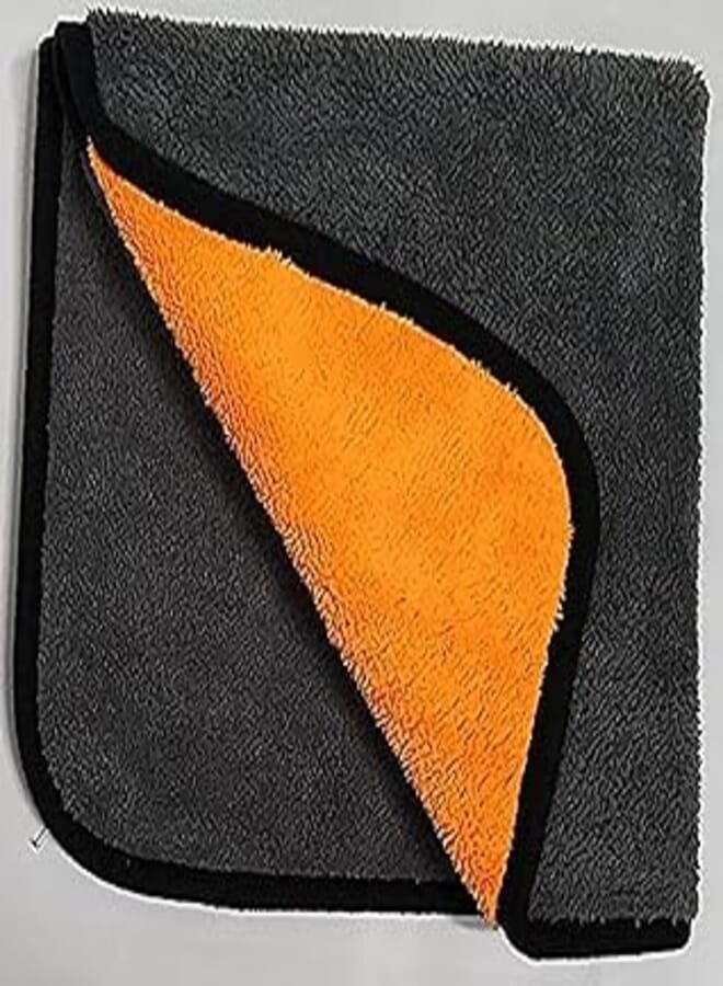 Super Absorbent Microfiber Multipurpose Cleaning Towel - Grey x Orange - Size 40x40
