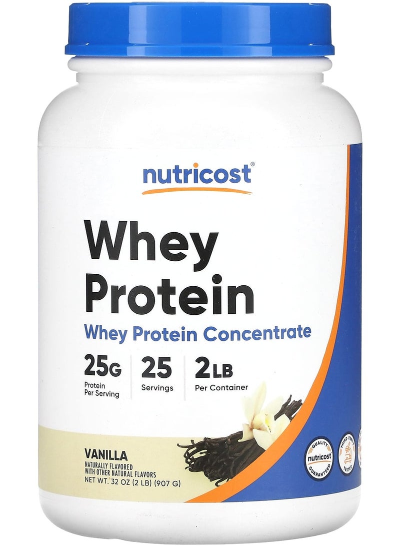 Whey Protein Concentrate, Vanilla, 2 lbs (907 g)