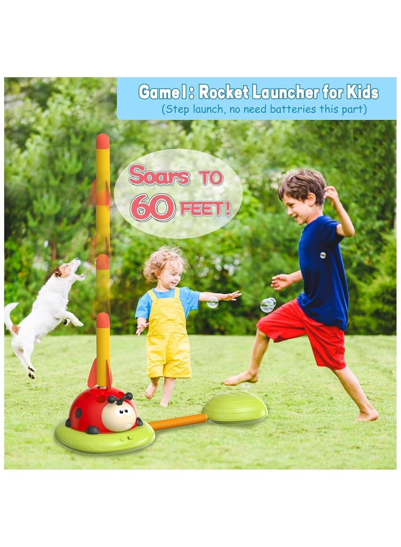 M.A&F's 3 in 1 Musical Jump, Toss Ring Game Toy and Stomping Launch Rocket Launcher for Kids Outdoor Toys with Remote Control, Indoor Outside Toys for Kids Ages 4-8 Toys for Ages 5-7 8-13 Kids Gifts - Image 3
