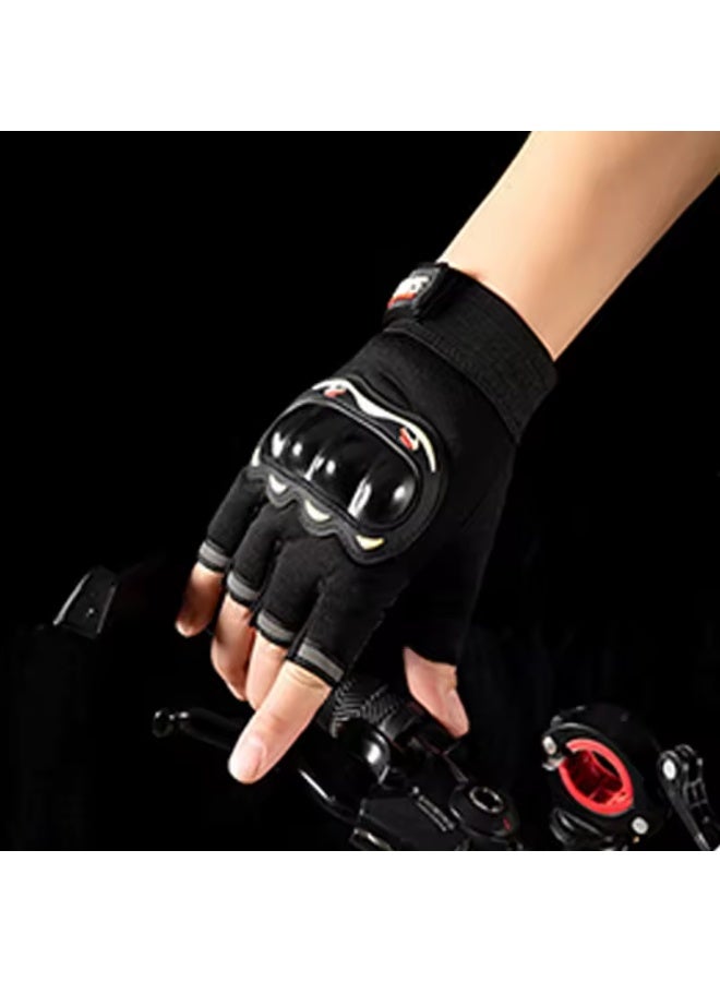 قفازات جلد نصف اصابع للأنشطة الرياضية والدراجات النارية - Image 1