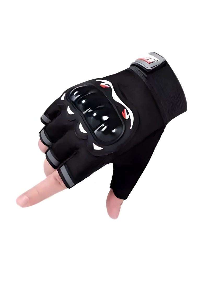 قفازات جلد نصف اصابع للأنشطة الرياضية والدراجات النارية - Image 2
