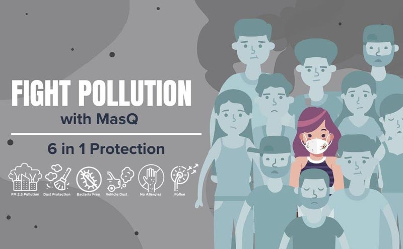 MASQ قناع وجه متعدد الطبقات 4، قابل لإعادة الاستخدام، قابل للتنفس، مضاد للبكتيريا (BFE>99%) مطرز من قماش القطن 100% مع ضبط للأذنين للرجال والنساء (كحلي-رمادي-دنيم) - Image 3