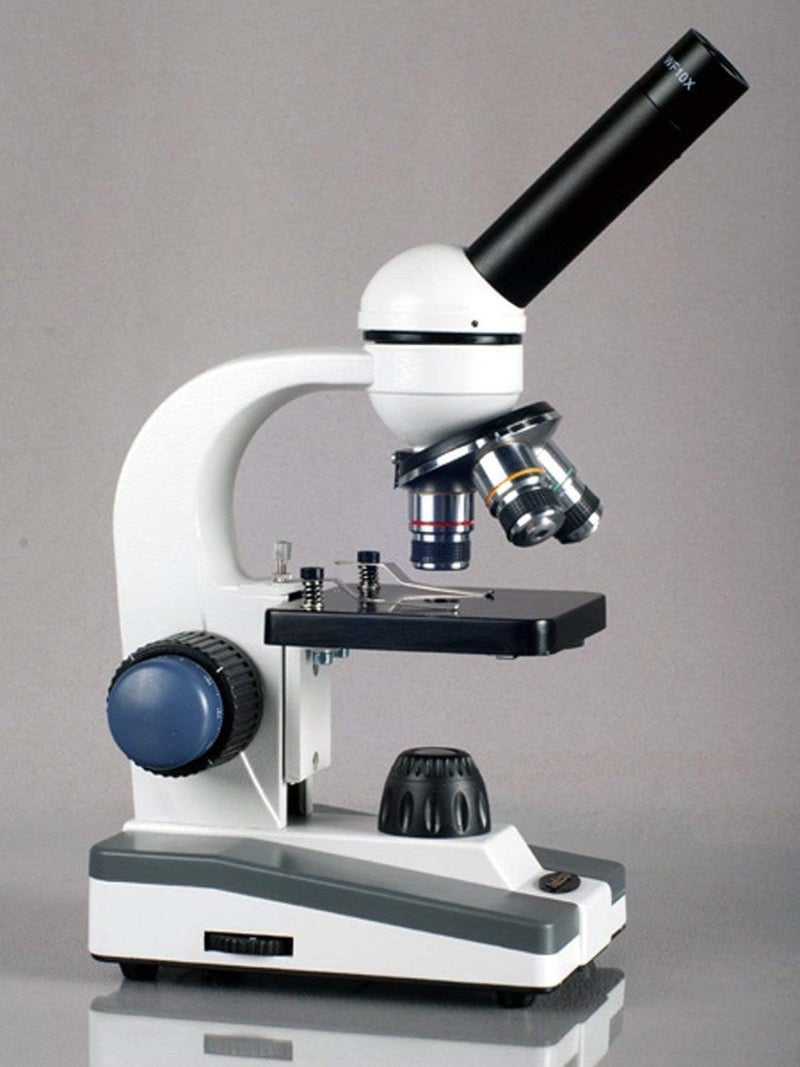 AmScope M150 Compound Monocular Microscope, WF10x Eyepiece, 40x-400x Magnification, LED Illumination, Brightfield, Single-Lens Condenser, Coarse and Fine Focus, Plain Stage, 110V - Image 2