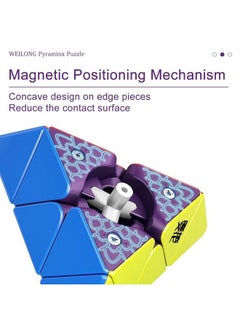 MoYu Jiezz Moyu Weilong Pyraminx 2022 With 48 Magnets Maglev Pyramid Speed Cube Visible Magnetism Adjusting System Elasticity Adjustable Speed Cube Stickerless Triangle Cube  - Image 5