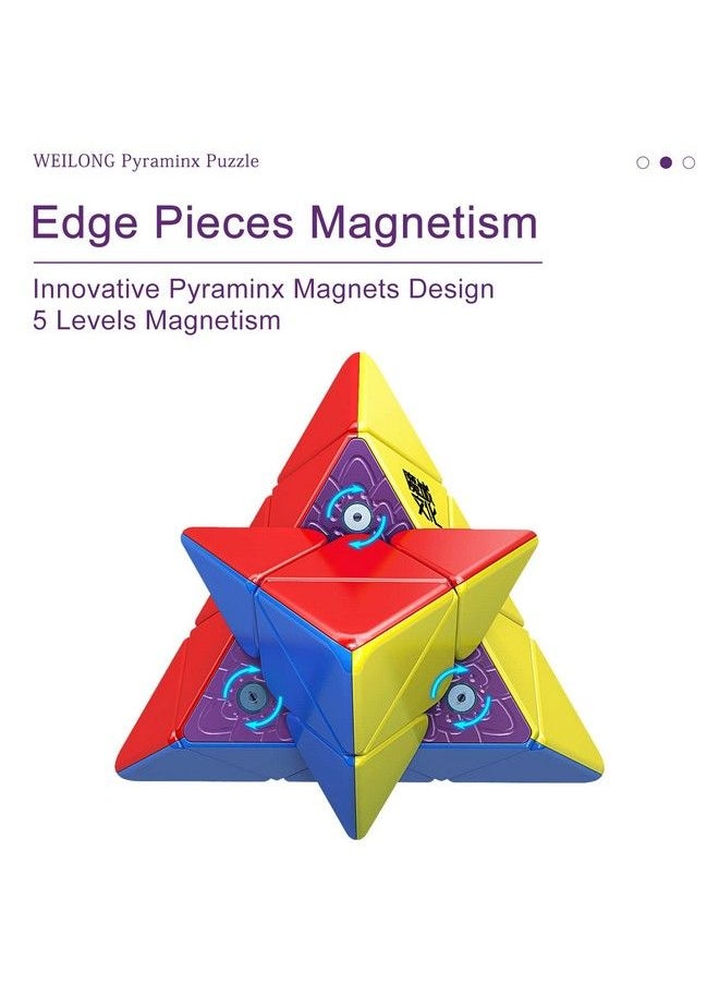 MoYu - Jiezz Moyu Weilong Pyraminx 2022 With 48 Magnets Maglev Pyramid Speed Cube Visible Magnetism Adjusting System Elasticity Adjustable Speed Cube Stickerless Triangle Cube - Image 1