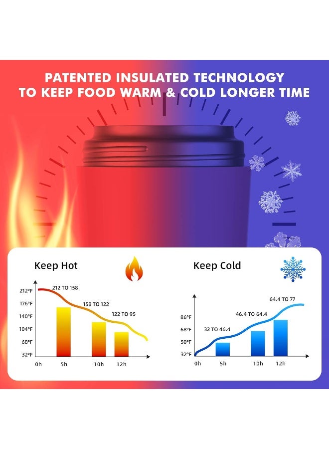 DaCool Food Thermos for Kids 16 oz Insulated Lunch Containers Leak Proof Thermos for Food Lunch Soup Vacuum Stainless - Image 3