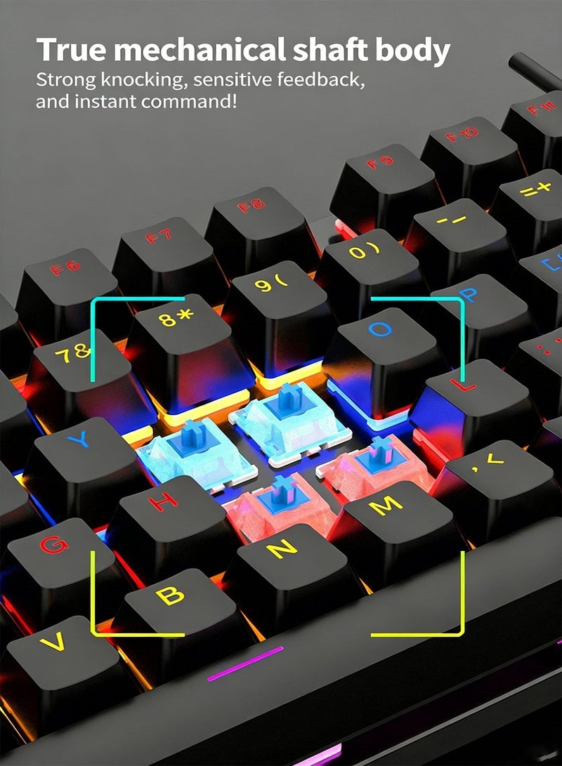 Mechanical Gaming Keyboard Wired RGB Backlit Keyboard Ergonomic Design Detachable Type-C Cable For PC Gamers And Office Use - Image 5