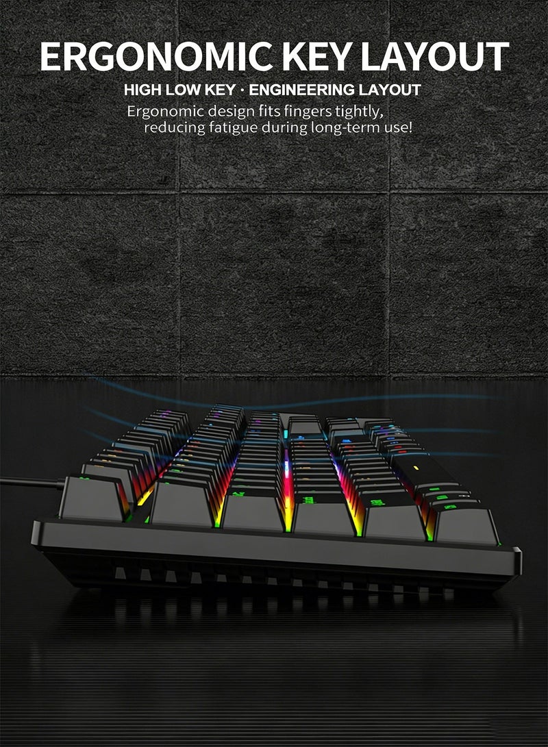 Mechanical Gaming Keyboard Wired RGB Backlit Keyboard Ergonomic Design Detachable Type-C Cable For PC Gamers And Office Use - Image 3
