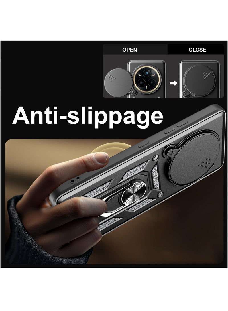 Phone Cover for Realme 14 Pro+/ Realme 14 Pro Plus 5G with Slide Camera Cover Drop Protective Phone Case with Magnetic Car Mount Holder - Image 4