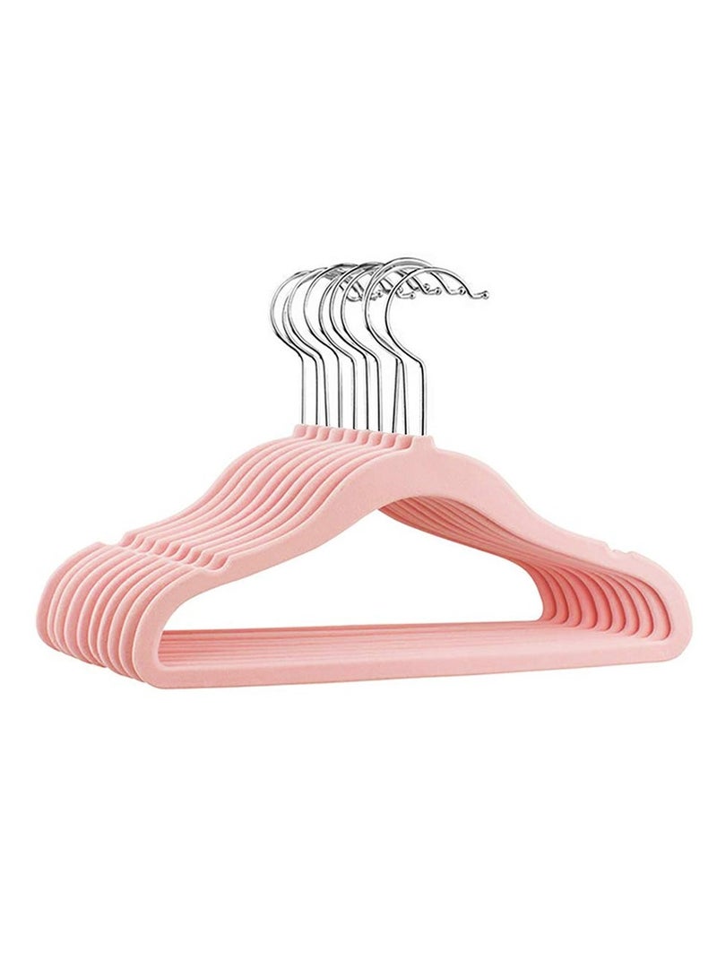 بلومنغ تايم مجموعة شماعات قماش مخملية مانعة للانزلاق، مكونة من 30 قطعة، باللون الوردي