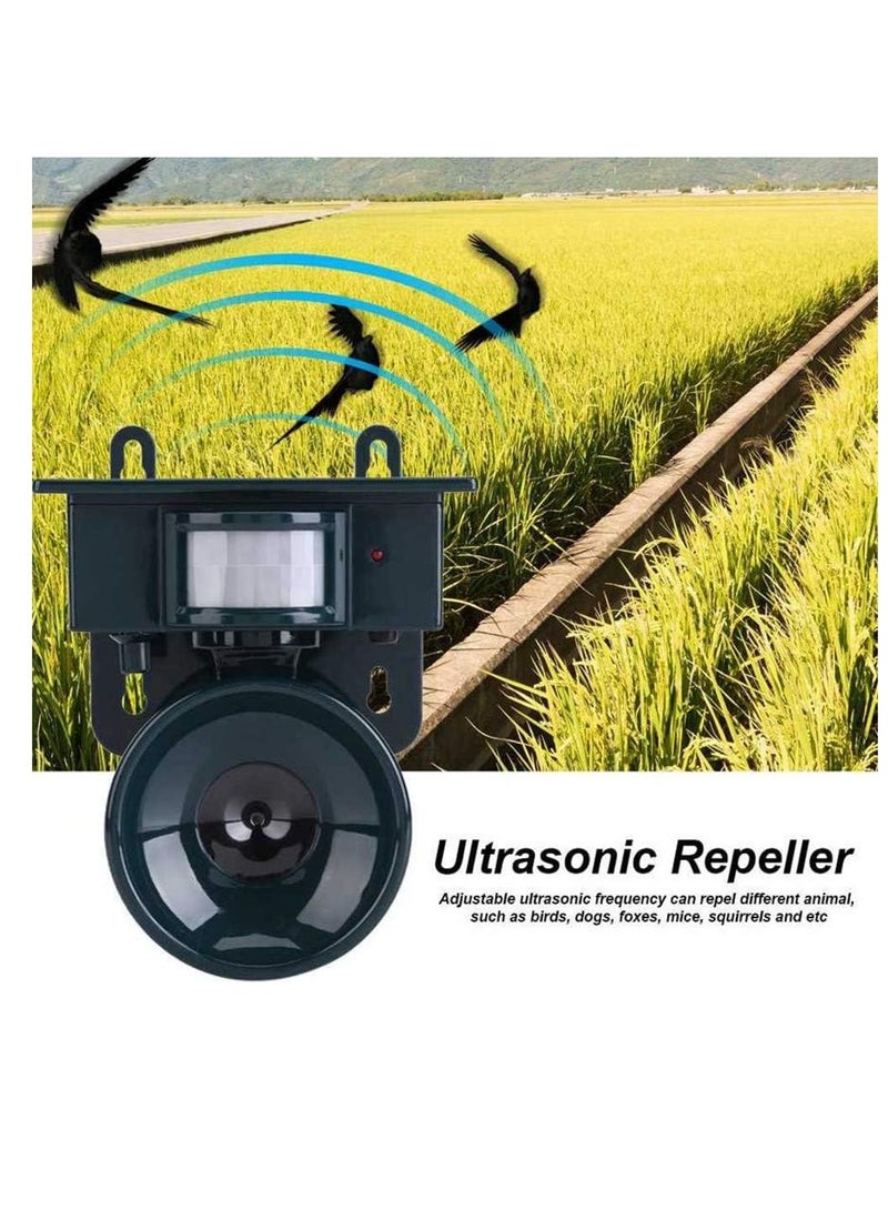 طارد بالموجات فوق الصوتية ، طارد الحشرات بالموجات فوق الصوتية ، مستشعر الحركة PIR بالطاقة الشمسية في الهواء الطلق للماء طارد الحيوانات بالموجات فوق الصوتية ، طارد الطيور والقطط والكلاب والثعالب والفئران والأرانب وآمنة وصديقة للبيئة - Image 3