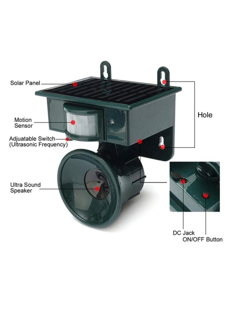 طارد بالموجات فوق الصوتية ، طارد الحشرات بالموجات فوق الصوتية ، مستشعر الحركة PIR بالطاقة الشمسية في الهواء الطلق للماء طارد الحيوانات بالموجات فوق الصوتية ، طارد الطيور والقطط والكلاب والثعالب والفئران والأرانب وآمنة وصديقة للبيئة - Image 5