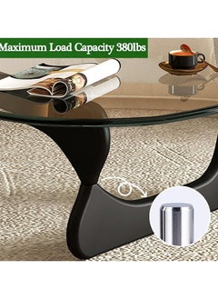 JOMILA Triangle Coffee Table, Mid Century Modern Glass Low End Table, with Solid Wood Base, Easy to Assemble, for Bedroom, Office, Living Room  - Image 4