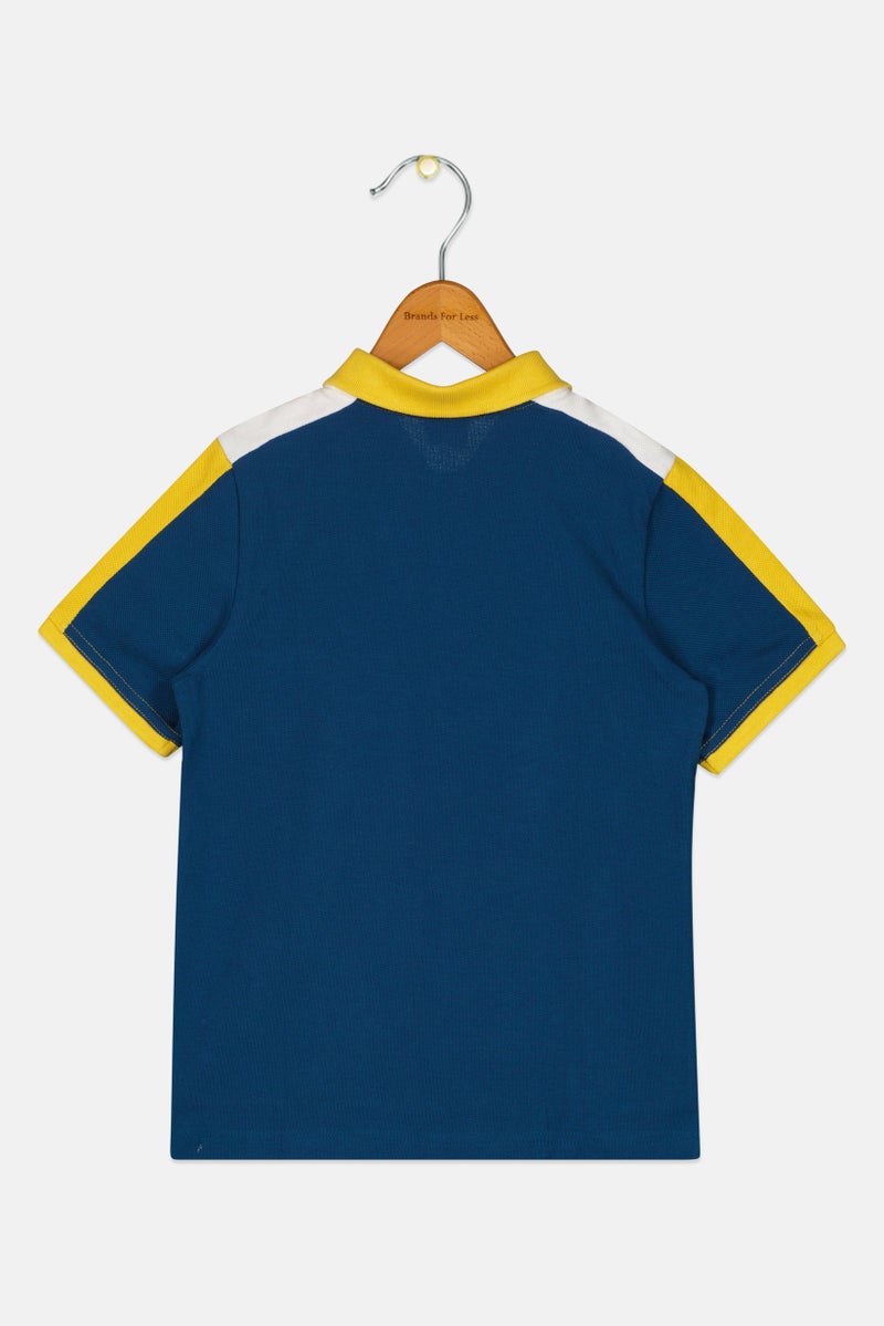 PUMA Kids Boy Brand Logo Short Sleeve Outdoor Polo Shirt, Multicolor - Image 2