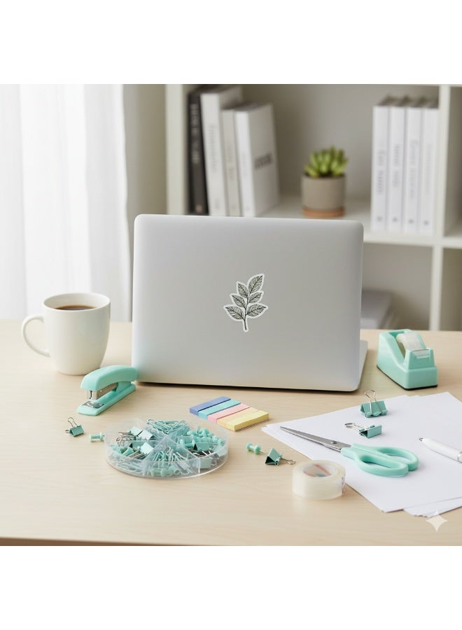 كيدل لوازم مكتبية، ملحقات مكتبية، طقم دباسة وموزع شريط لاصق مع دباسة، موزع شريط لاصق، مزيل دبابيس، دبابيس، مشابك، مقص وعلامات تبويب، هدية للطلاب وزملاء العمل - Image 3