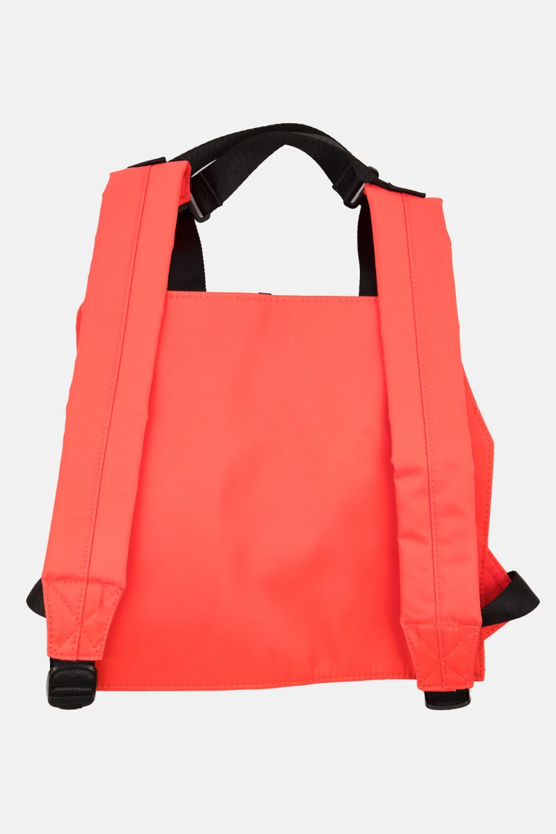 TRIBE OF 6 Women Embroidered Logo Backpack 27 L x 25 H x 4 W cm, Orange/Black  - Image 2