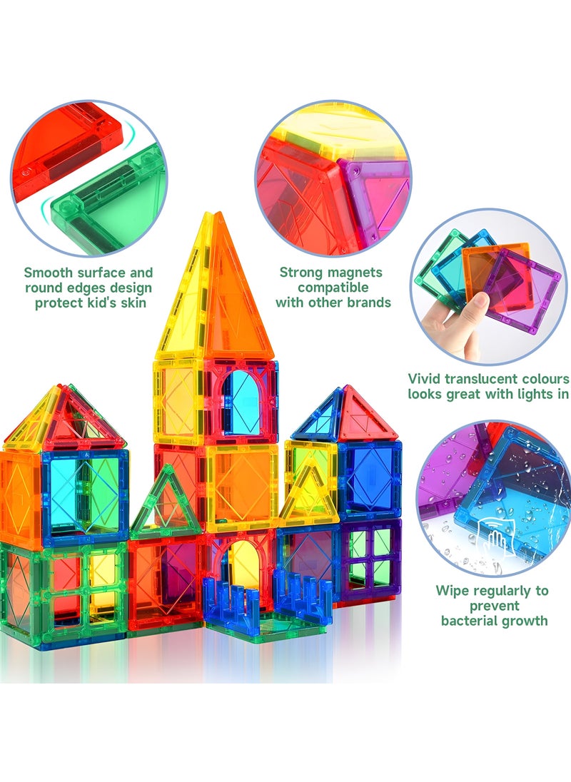 ESSENTIALS 360 Magnetic Tiles, 108 PCs Building Blocks, Magnetic Toys for Toddlers- Kids Construction STEM Toys for 3+ Year Old Boys and Girls-Learning by Playing Games Inspirational, Educational Toys  - Image 2