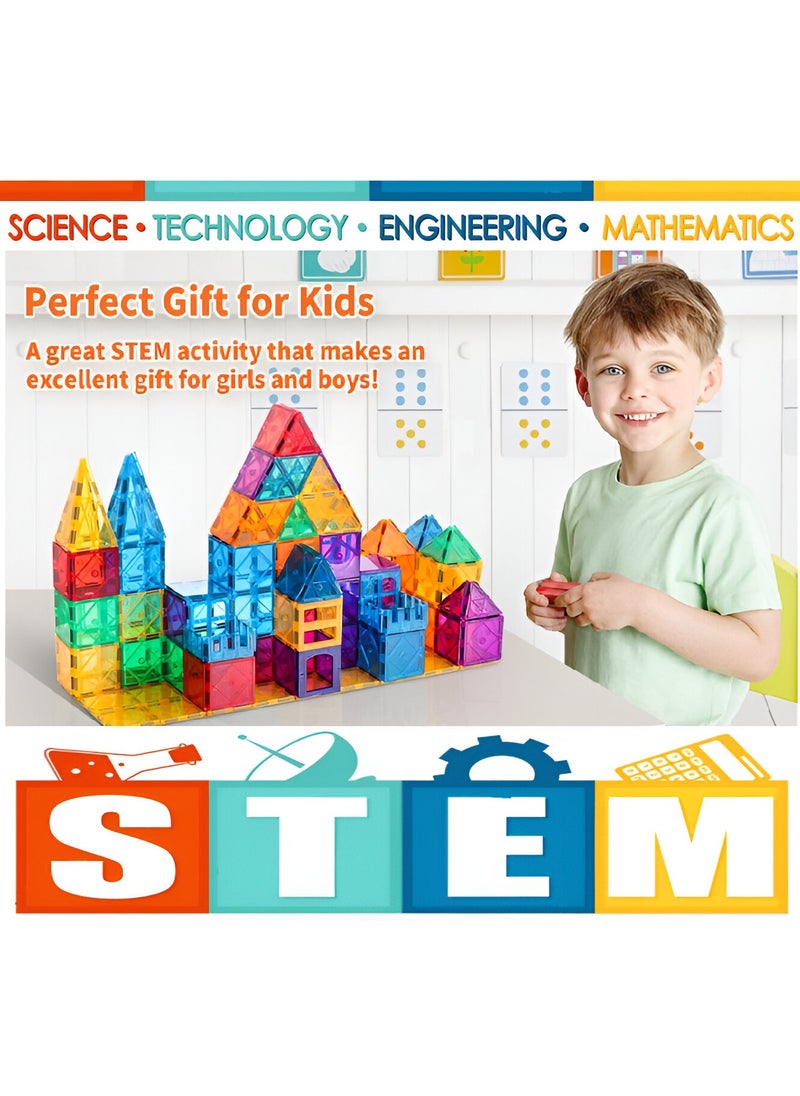 Magnetic Tiles, 108 PCs Building Blocks, Magnetic Toys for Toddlers- Kids Construction STEM Toys for 3+ Year Old Boys and Girls-Learning by Playing Games Inspirational, Educational Toys