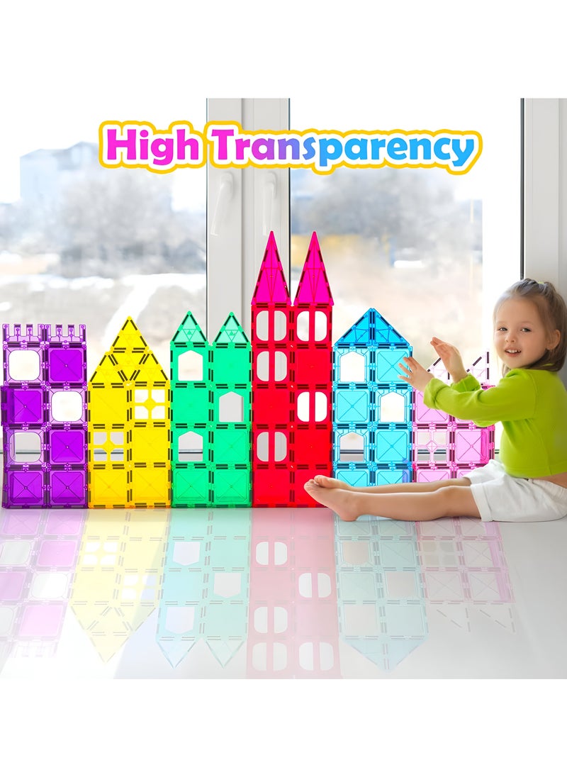 Magnetic Tiles, 108 PCs Building Blocks, Magnetic Toys for Toddlers- Kids Construction STEM Toys for 3+ Year Old Boys and Girls-Learning by Playing Games Inspirational, Educational Toys