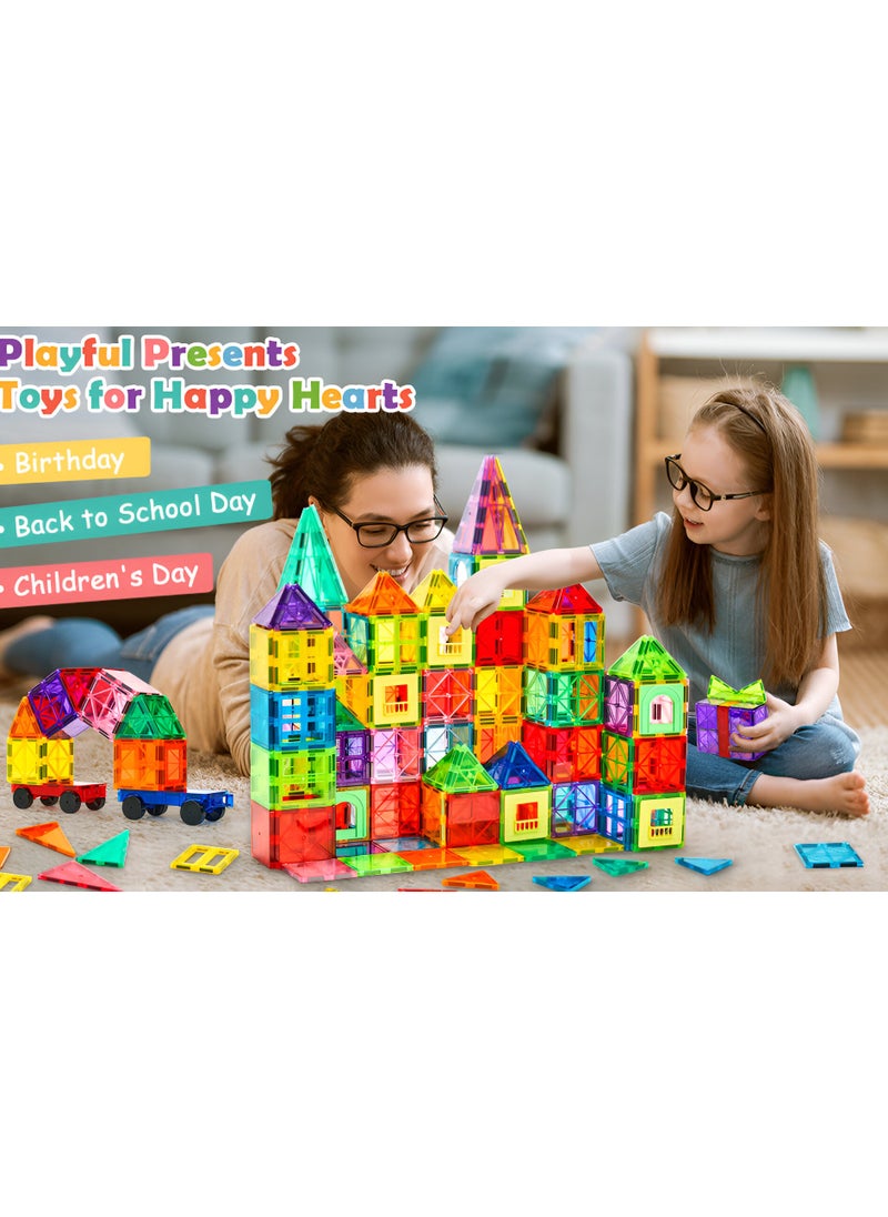 Magnetic Tiles, 108 PCs Building Blocks, Magnetic Toys for Toddlers- Kids Construction STEM Toys for 3+ Year Old Boys and Girls-Learning by Playing Games Inspirational, Educational Toys