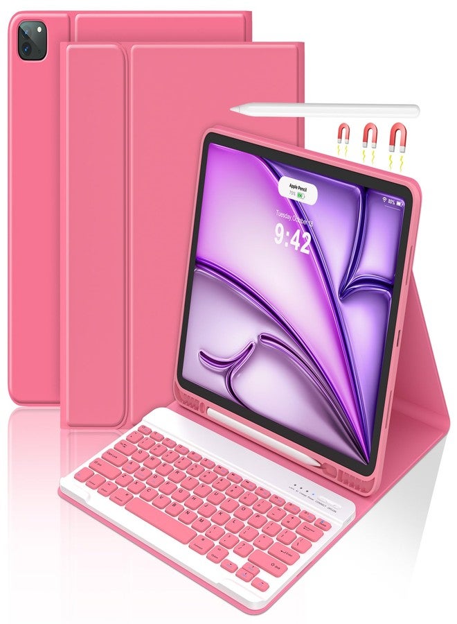 besky iPad Pro 12.9 inch Case with Keyboard for iPad 12.9-inch 4th/5th/3rd Generation 2020/2021/2018 with Smart Magic Wireless Keyboard - Bulit-in Pencil Holder - Auto Sleep/Wake Function, Red - Image 1