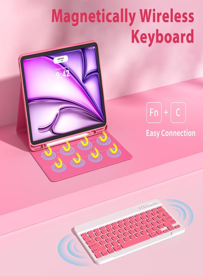besky iPad Pro 12.9 inch Case with Keyboard for iPad 12.9-inch 4th/5th/3rd Generation 2020/2021/2018 with Smart Magic Wireless Keyboard - Bulit-in Pencil Holder - Auto Sleep/Wake Function, Red - Image 3