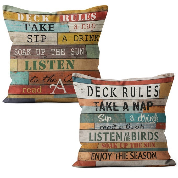 MQIZI PATIO PILLOW SET 2 PIECE 18X18 COVERS OUTDOOR THROW PILLOWS DECK DECOR