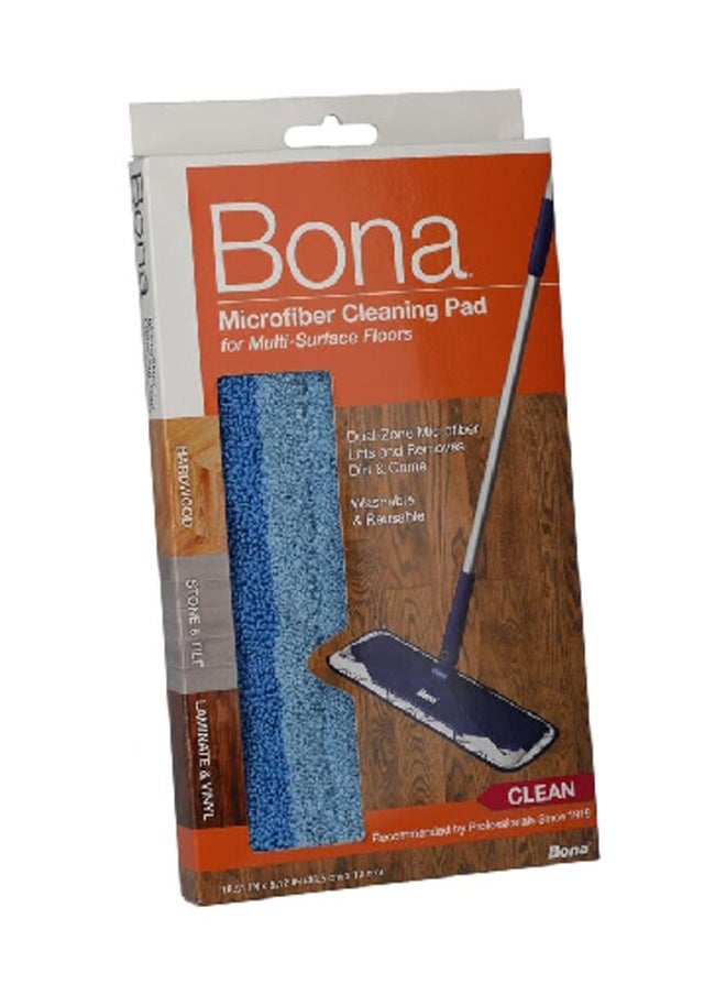 BONA - Dual-Zone Microfiber Multi-Surface Floor Cleaning Pad Blue 46.5 x 13 cm AX0003053 - Image 1