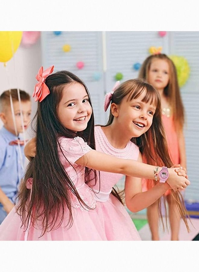 Kids Smartwatches Watch Bracelet Luminous with 3D  Cartoon Silicone Children Toddler Wrist Watch Bangle Little Child Toys for Girls Kids  Pink  - Image 4