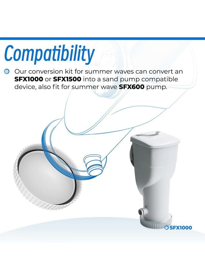 Sconva Conversion Kit Replacement for Summer Waves Skimmer Pump SFX1000 SFX1500 SFX600, Fits Polygroup Skimmer Filter Pump Systems, Sand Pump Compatible Equipment Converting Filtration System to Sand Filter - Image 3