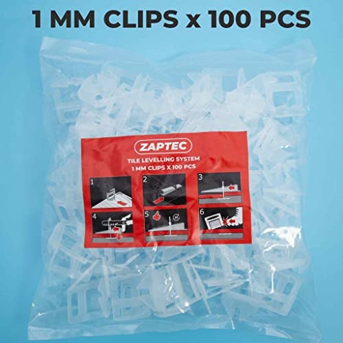 Zaptec Plastic Tile Levelling Spacer Clips 1 MM (100 Pcs) For Removing Lippage Unevenness During Tile Laying In Both Floor & Walls - Image 2