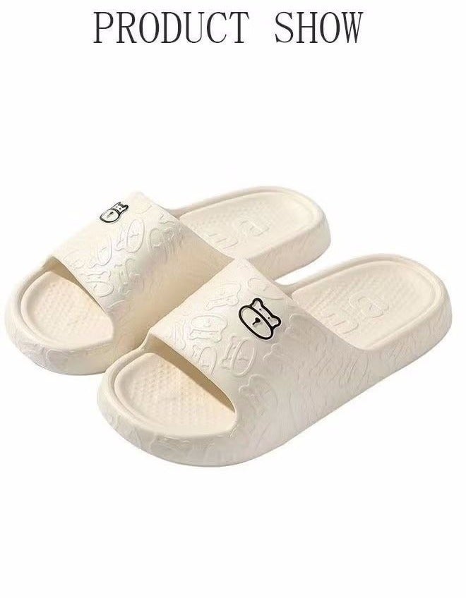 Women's Open Toe Shower Slide Slippers, Thick Soft Sole Non-Slip Quick Drying Sandals - Image 1