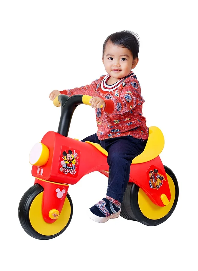 ديزني Mickey Mouse Ride On Toys for Kids, Baby Ride on Scooter, Gift for Girls & Boys, Balance Bike Anti Skid No Pedal, Toddler Bicycle , 3 years-5 years, Red