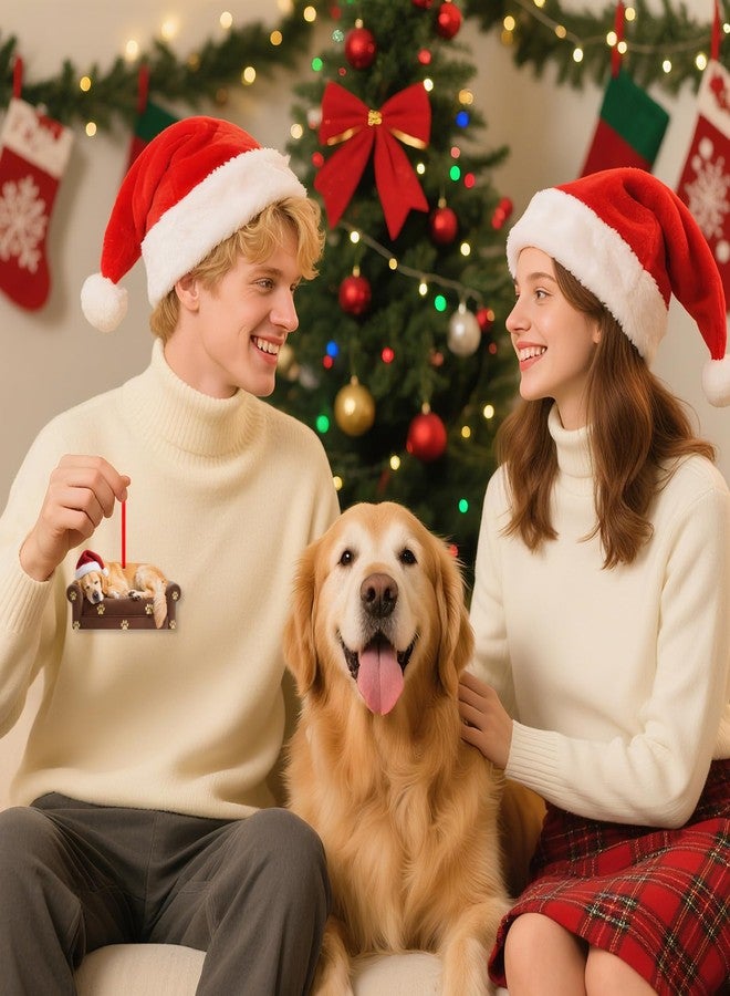 D4DREAM Sleepy Golden Retriever Ornament - 3.54''x1.8'' Acrylic Dog Ornament for Christmas Tree Decorations Golden Retriever Gifts Keepsake for Dog Lovers Family Friends (2D) - Image 2