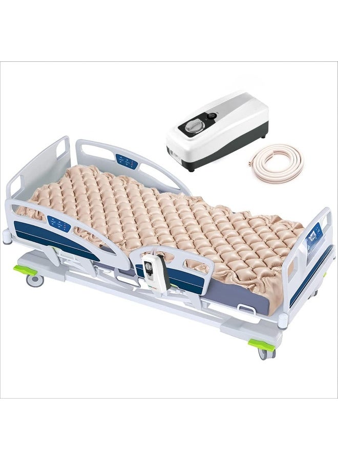 Alternating Air Pressure Mattress with Electric Air Pump, Adjustable Pressure Air Mattress for Comfortable Home Care, Full Size PVC Mattress - Image 1