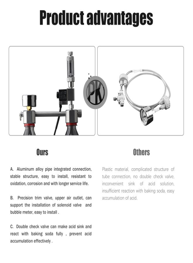 Generic Aquarium DIY CO2 Generator System Kit CO2 Generator System Carbon Dioxide Reactor Kit for Plants Aquarium  - Image 2