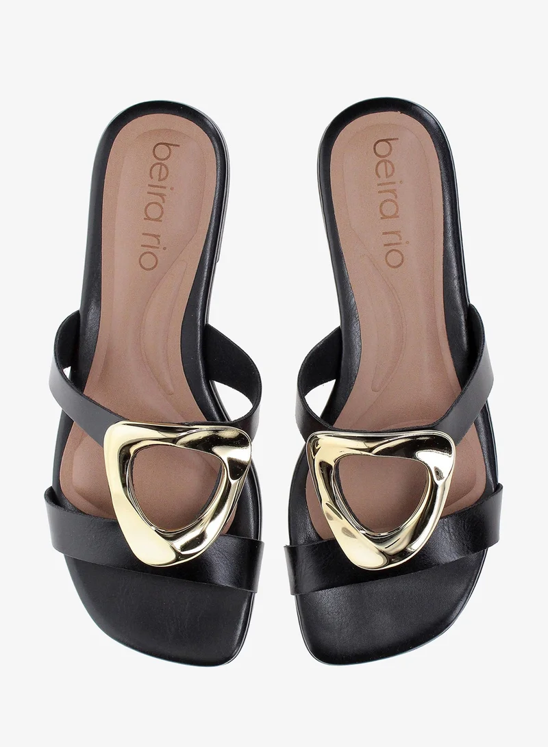 Beira Rio Black Beira Rio Women’s Flat Summer Footwear – Lightweight Slip-On Comfort with Stylish Casual Design for Women | Best Price UAE