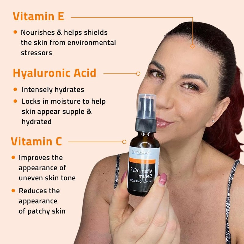 YEOUTH Vitamin C Face Serum with Hyaluronic Acid, Hydrating Vitamin C Serum for Face, Facial Serums Targets the Appearance of Dull Spots 2oz - Image 5