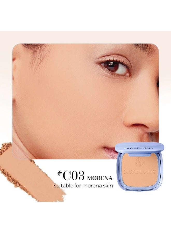 ساس ليدي بودرة وجه لؤلؤية بعامل حماية من الشمس SPF30 PA+++ – درجة 03 مورينا – بودرة تثبيت مقاومة للماء، تتحكم في الزيوت، بلمسة نهائية مطفية - Image 1