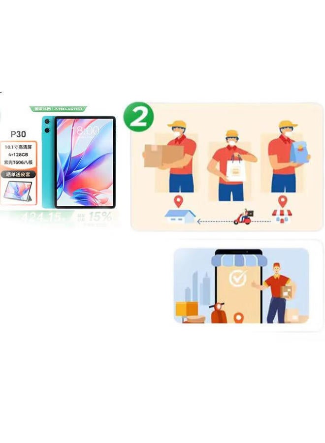 Teclast P30 Android 2-In-1 Tablet 10.1 Inch Hd Large Screen Metal Body 4+128 Student Online Class Learning Entertainment Audio And Video Gaming Pad - Image 2