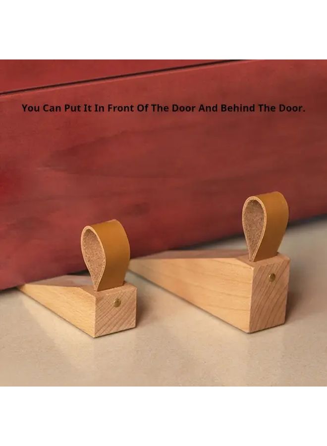 Heavy Duty Solid Wood Door Stopper Walnut Floor Wedge For Sliding Glass Doors - Image 4