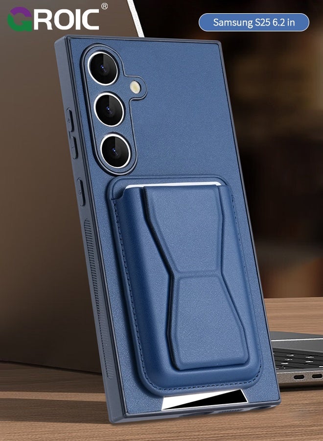 GROIC Wallet Phone Case for Samsung Galaxy S25, Card Case for Galaxy S25 with Patterned Butterfly Shaped, Phone Holder, Protective Plain Leather for Samsung Galaxy S25 Case with Card Holder - Image 1