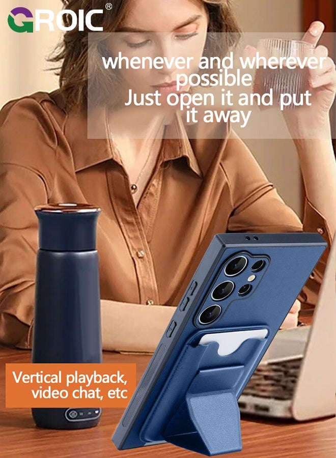 GROIC Wallet Phone Case for Samsung Galaxy S25, Card Case for Galaxy S25 with Patterned Butterfly Shaped, Phone Holder, Protective Plain Leather for Samsung Galaxy S25 Case with Card Holder - Image 5