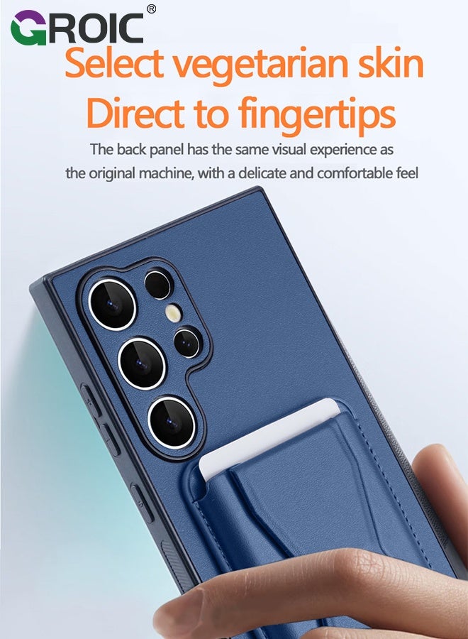 GROIC Wallet Phone Case for Samsung Galaxy S25, Card Case for Galaxy S25 with Patterned Butterfly Shaped, Phone Holder, Protective Plain Leather for Samsung Galaxy S25 Case with Card Holder - Image 3