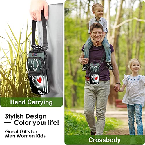 icolor Water Bottle Carrier Bag Holder 25/32/40/64oz,Adjustable Padded Shoulder & Handle Strap Sports Sling Hiking Pack,Insulated Neoprene Wide Mouth Bottle Sleeve - Image 5