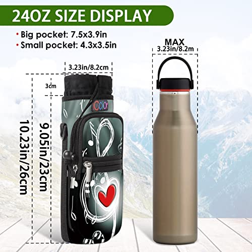icolor Water Bottle Carrier Bag Holder 25/32/40/64oz,Adjustable Padded Shoulder & Handle Strap Sports Sling Hiking Pack,Insulated Neoprene Wide Mouth Bottle Sleeve - Image 2