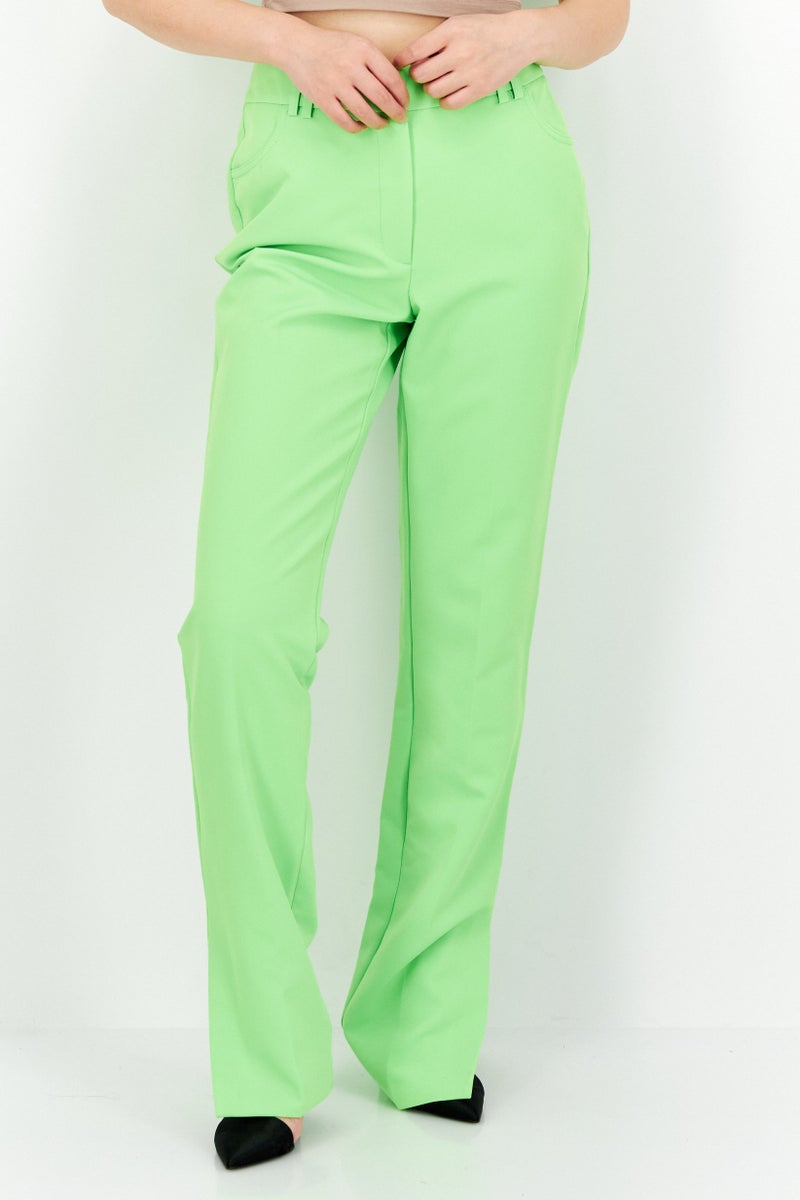 RIVER ISLAND Women Regular Fit Plain Straight Leg Pants, Bright Green - Image 1