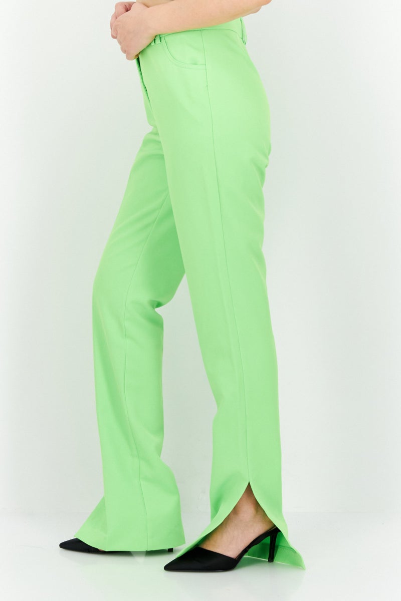 RIVER ISLAND Women Regular Fit Plain Straight Leg Pants, Bright Green - Image 4
