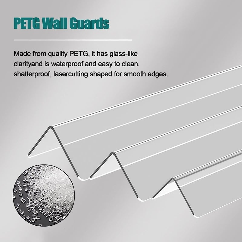 wall corner protector,corner guards, L Shape Wall Corner Guards Corner Shield, Furniture Bumper Decor Cover Clear Corner Guard Plastic Self-Adhesive Corner Trim Strip, Clear Corner Protectors with Tap - Image 5