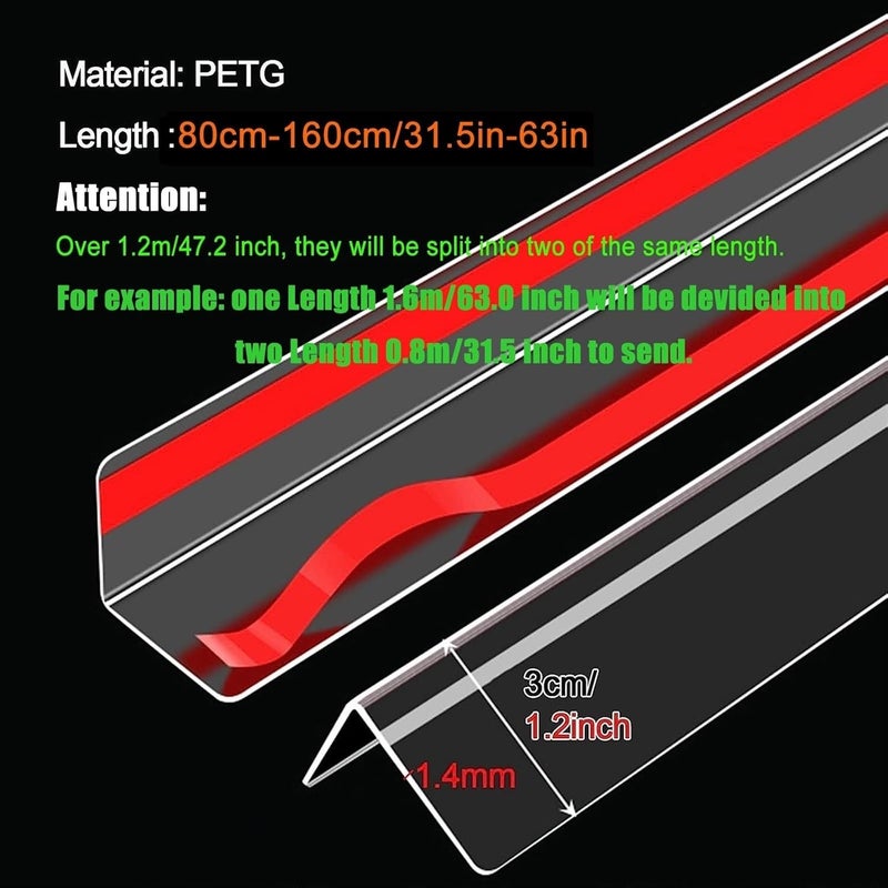 wall corner protector,corner guards, L Shape Wall Corner Guards Corner Shield, Furniture Bumper Decor Cover Clear Corner Guard Plastic Self-Adhesive Corner Trim Strip, Clear Corner Protectors with Tap - Image 3